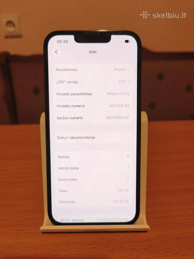 iPhone 13 Pro, 128gb, battery health 100% - nuotraukos Nr. 8