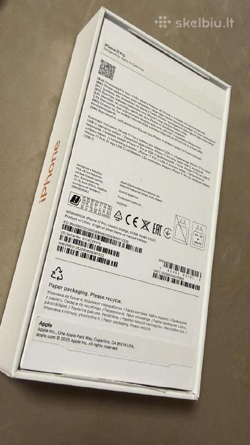 iPhone 17 Pro 512 GB, Cosmic Orange, 100 % baterij - nuotraukos Nr. 9