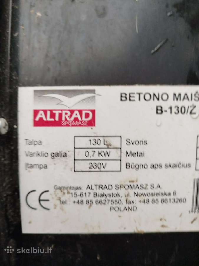 Barduodama betono maišyklė - nuotraukos Nr. 2
