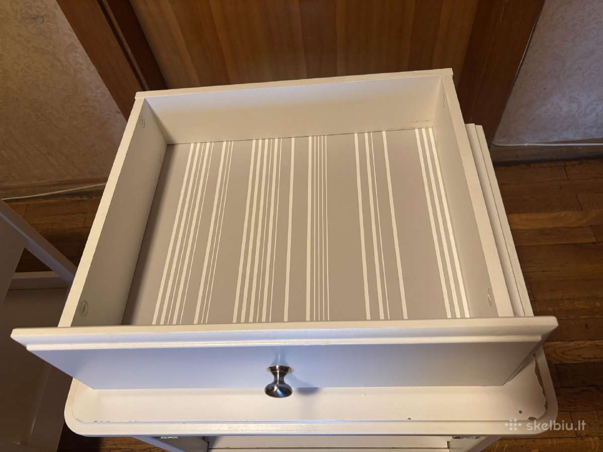 Baltas Ikea naktinis staliukas su stalčiumi - nuotraukos Nr. 6