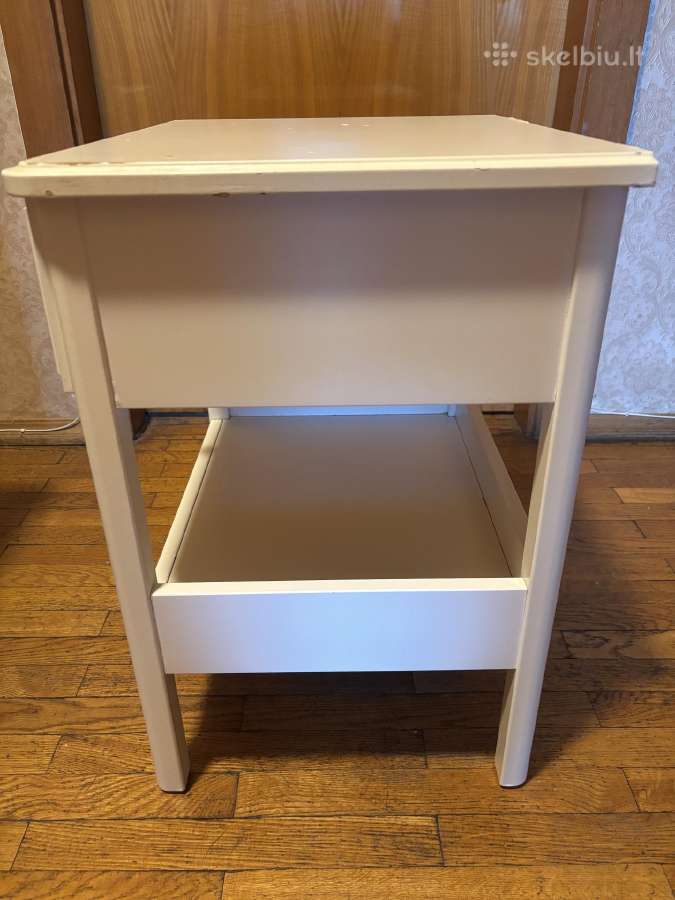 Baltas Ikea naktinis staliukas su stalčiumi - nuotraukos Nr. 3