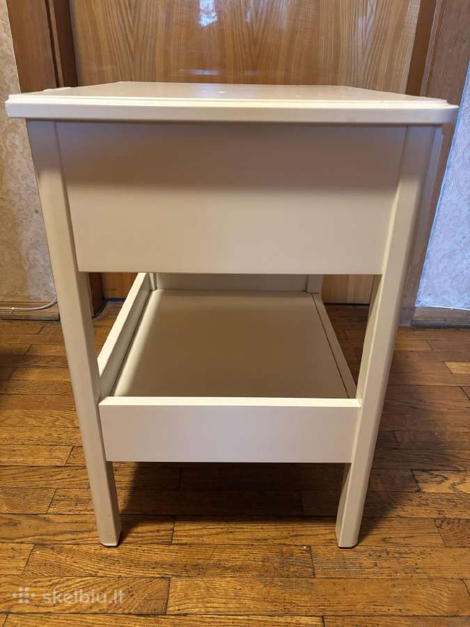 Baltas Ikea naktinis staliukas su stalčiumi - nuotraukos Nr. 5