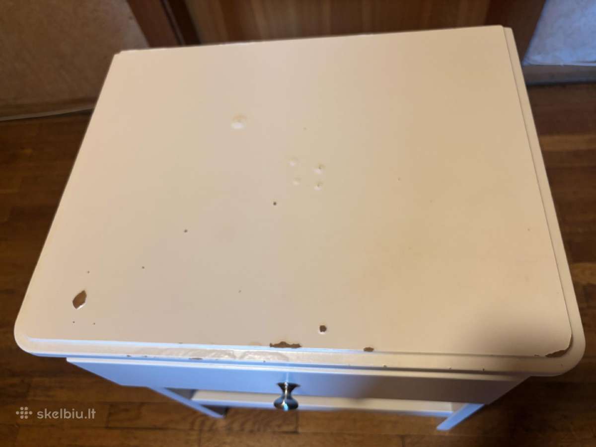 Baltas Ikea naktinis staliukas su stalčiumi - nuotraukos Nr. 10