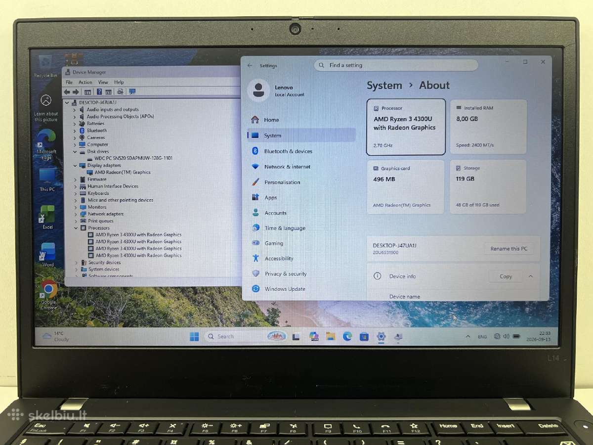 Lenovo thinkpad L14 - nuotraukos Nr. 9