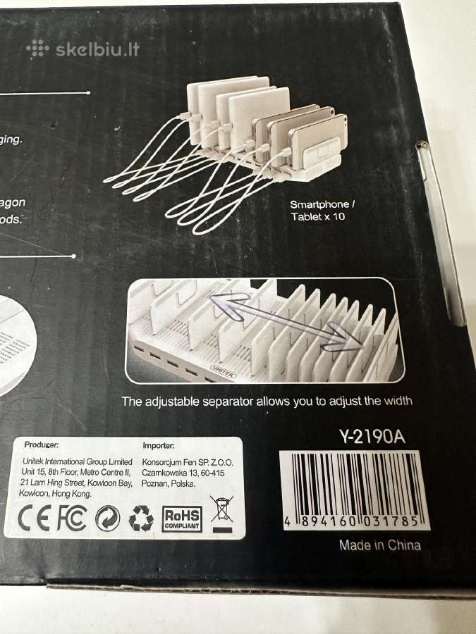 Unitek 96w 10-port usb įkrovimo stotelė - nuotraukos Nr. 3