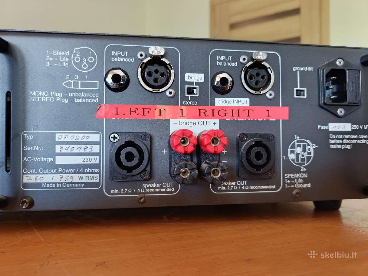 Stiprintuvas Zeck audio ap 1500 - nuotraukos Nr. 6