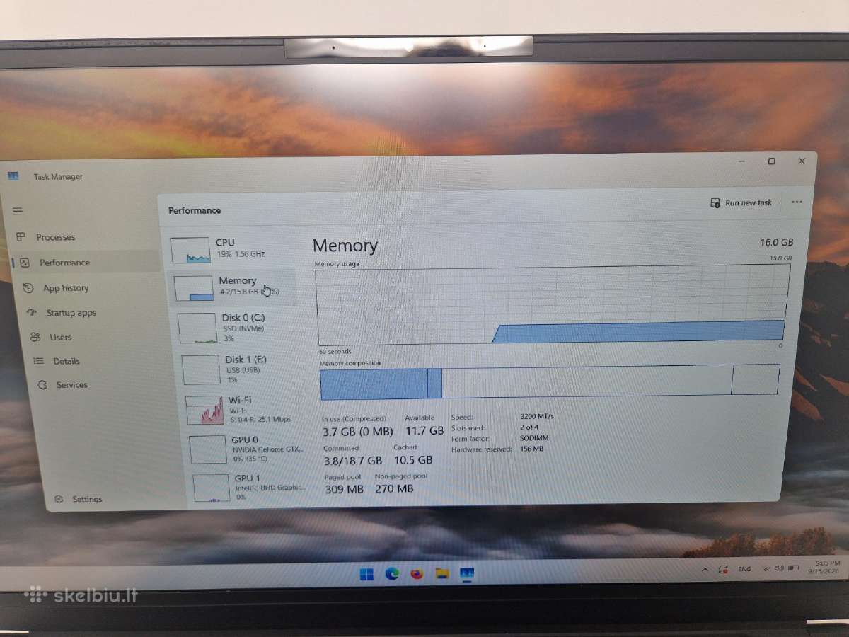 Komplett Khameleon Gtx 1660 / i5-9750u/16gb/256ssd - nuotraukos Nr. 11