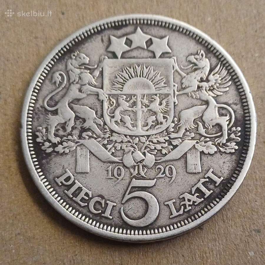 5 latai 1929 m. Latvija - nuotraukos Nr. 2