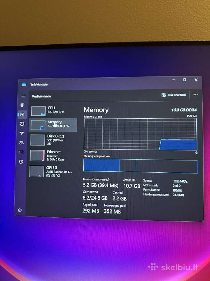 Galingas 4k Gaming kompiuteris/rx 6900xt/ryzen5600 - nuotraukos Nr. 6
