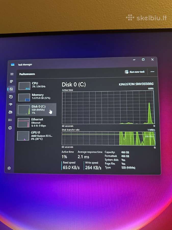 Galingas 4k Gaming kompiuteris/rx 6900xt/ryzen5600 - nuotraukos Nr. 7