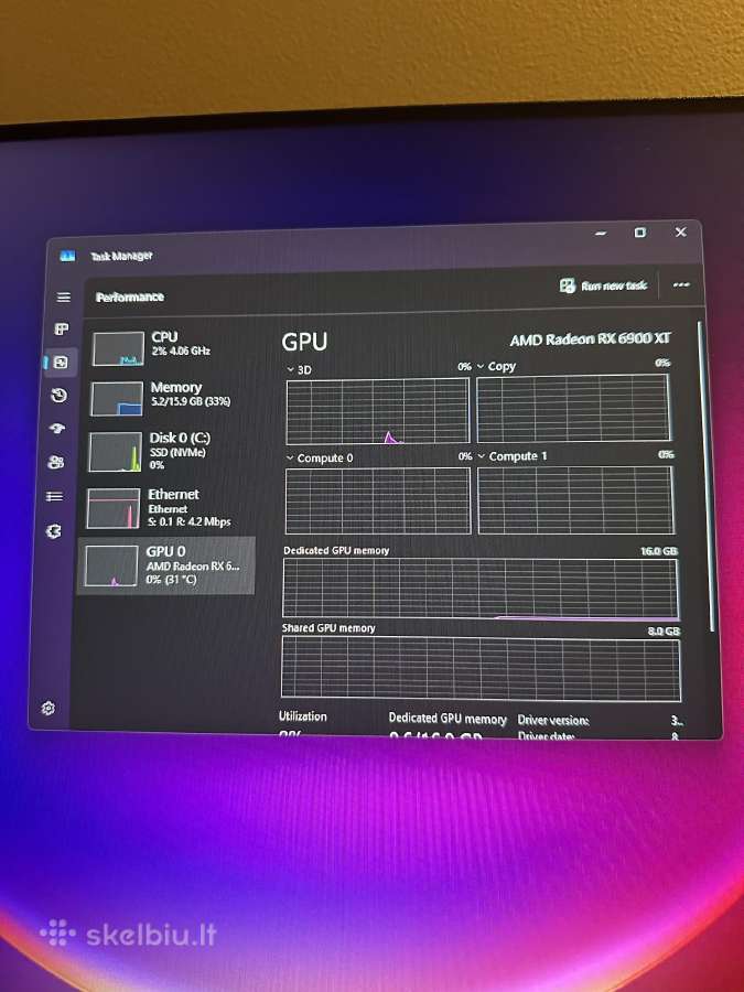 Galingas 4k Gaming kompiuteris/rx 6900xt/ryzen5600 - nuotraukos Nr. 8