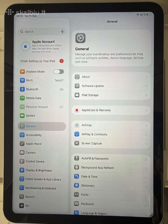 iPad 2022 64gb WiFi + sim - nuotraukos Nr. 3