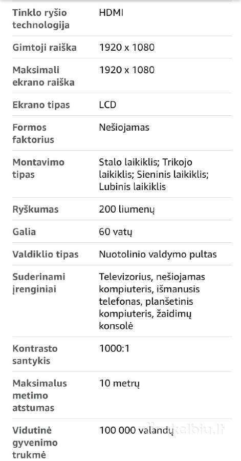 Mini projektorius,aurzen Eazze D1 - nuotraukos Nr. 7