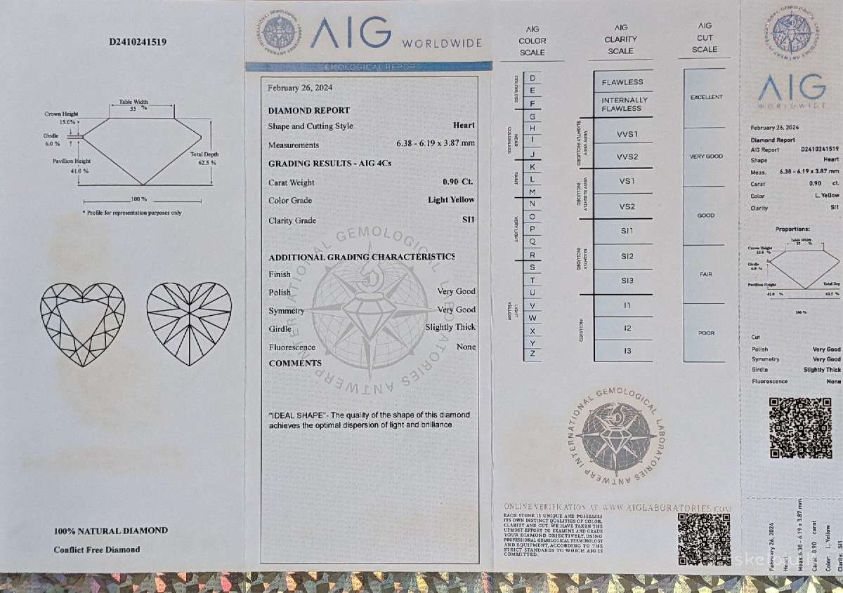 Deimantas sužadetuvių žiedui (0,9ct) - nuotraukos Nr. 2