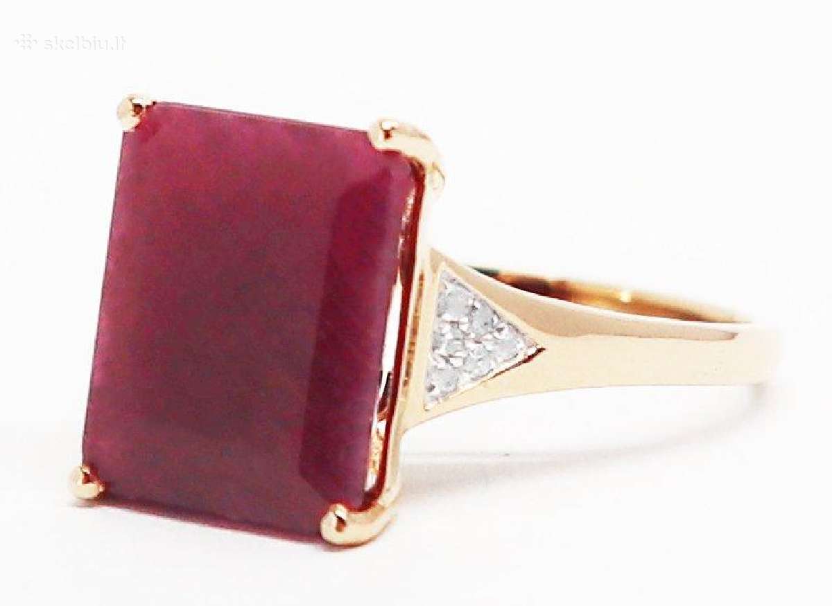 Aukso žiedas su 6,2ct rubinu ir deimantais - nuotraukos Nr. 3