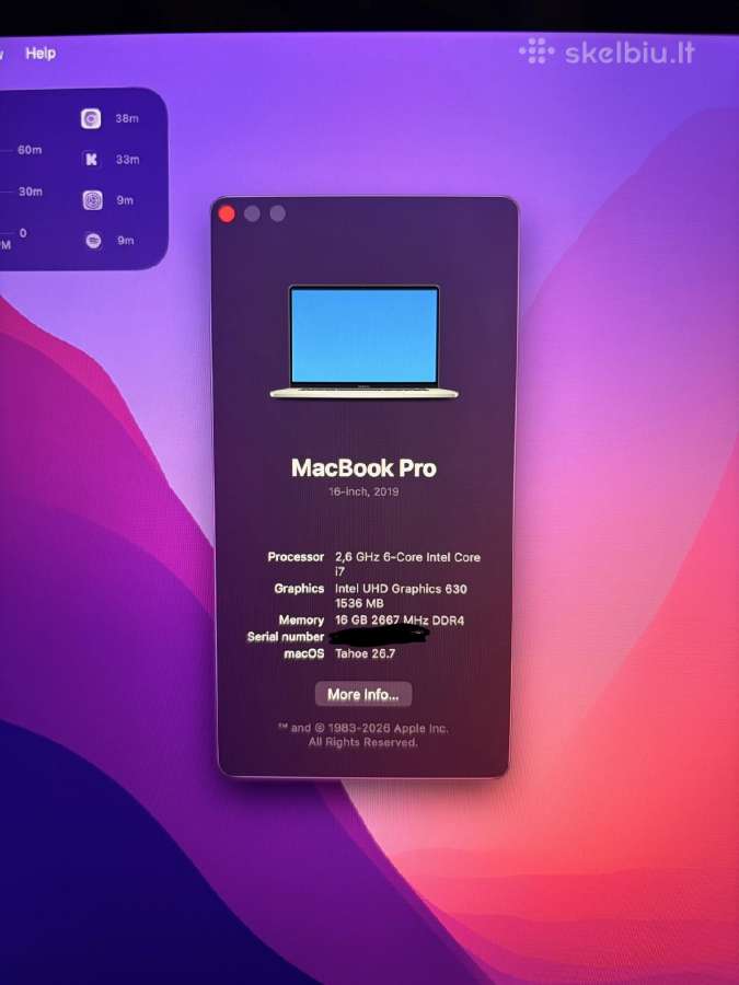 MacBook Pro 2019 16" - nuotraukos Nr. 6