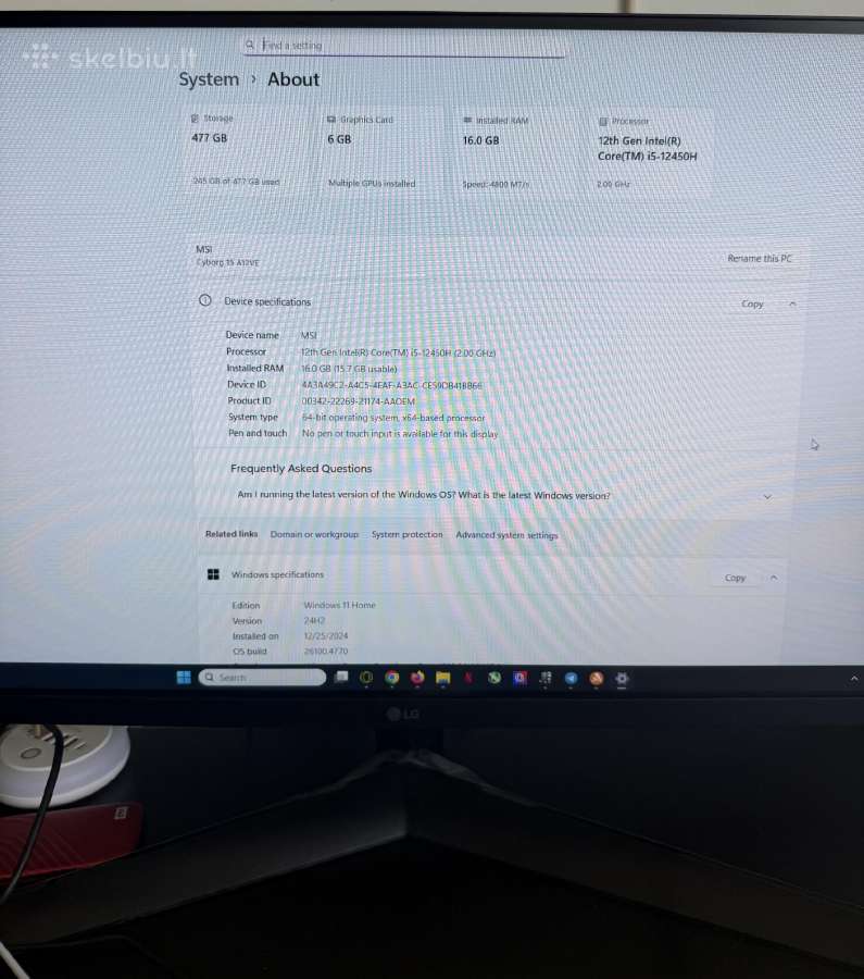 Msi Cyborg 15 A12v - nuotraukos Nr. 6
