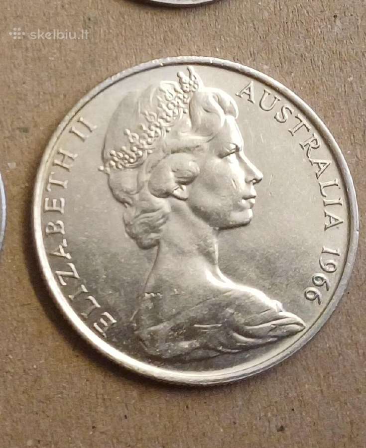 50 centų Australija 1966m. sidabras 800 - nuotraukos Nr. 2