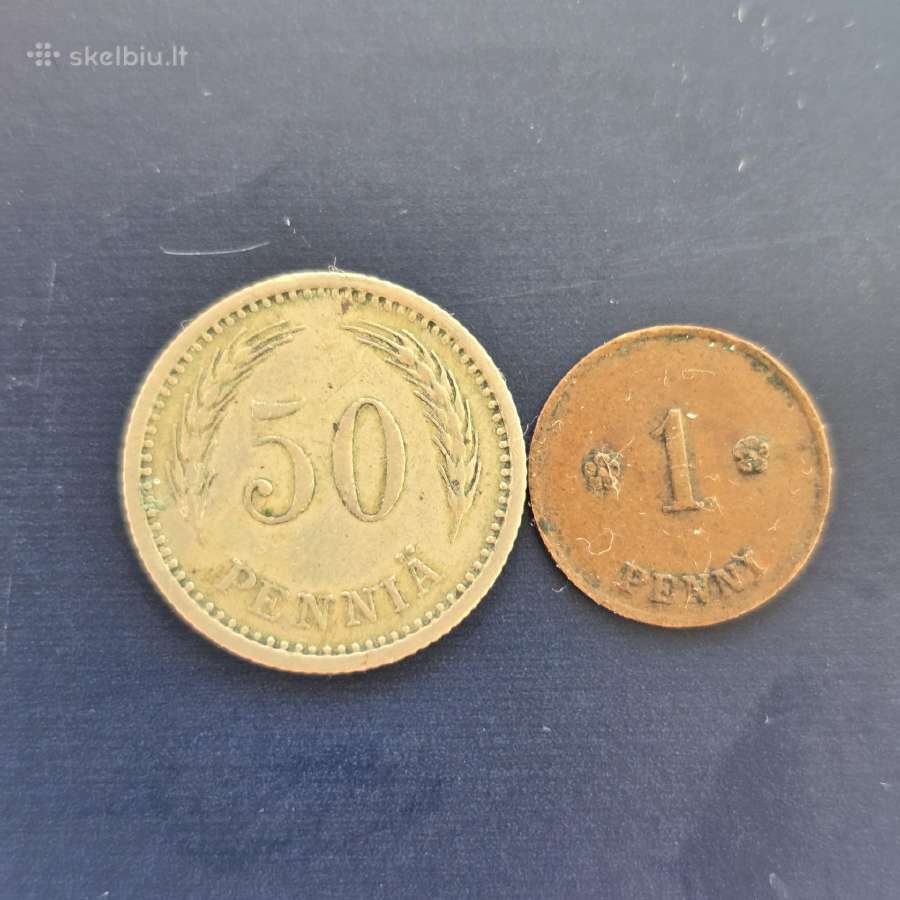 Suomija 1919 1penni, 1921 50pennia - nuotraukos Nr. 2