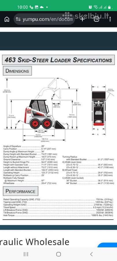 Bobcat 463 kubota 3 cilindrų dyzelinis variklis - nuotraukos Nr. 6