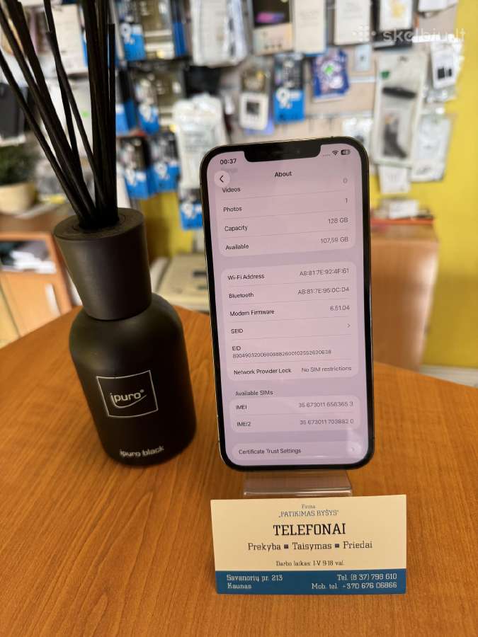 iPhone 12promax 128gb Graphite Su Garantija - nuotraukos Nr. 4
