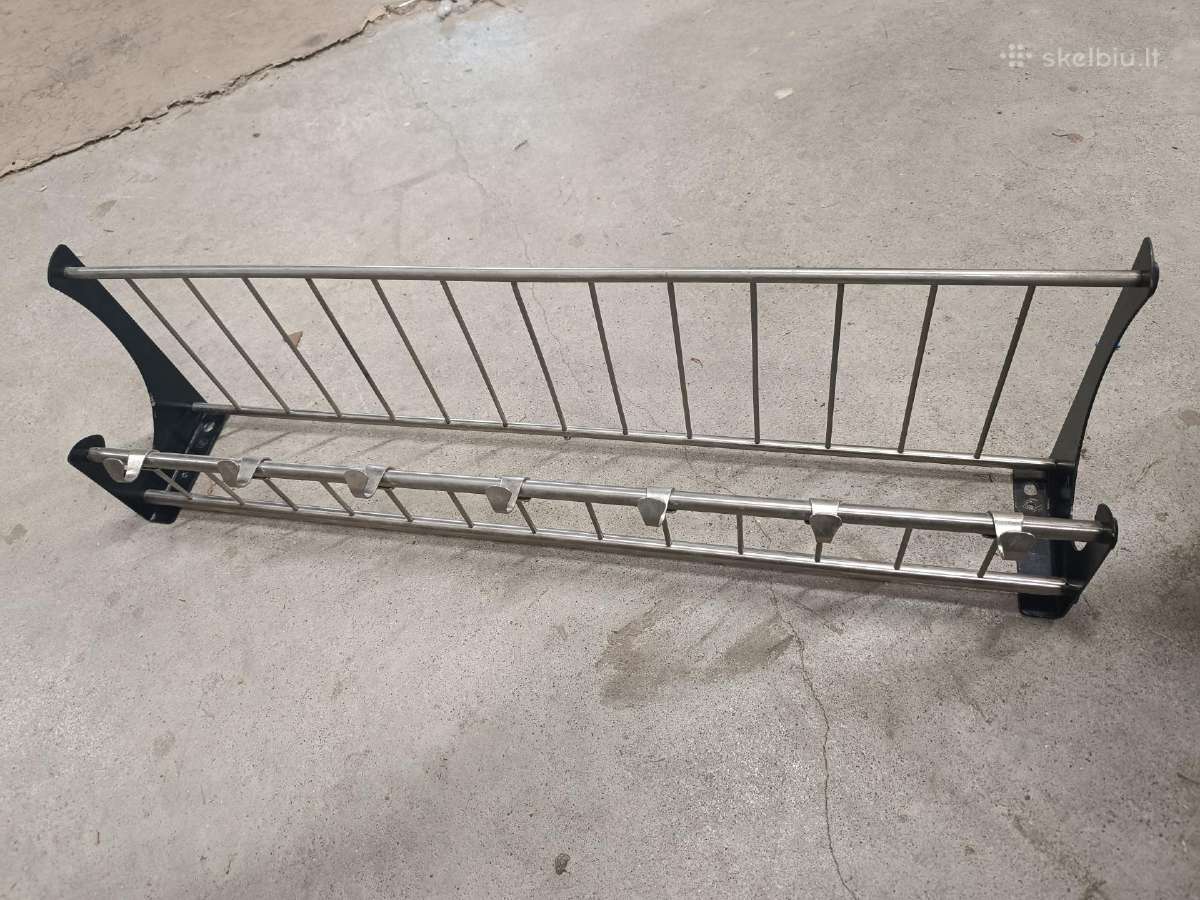 Metalinė sieninė drabužių kabykla su lentyna 93cm - nuotraukos Nr. 2