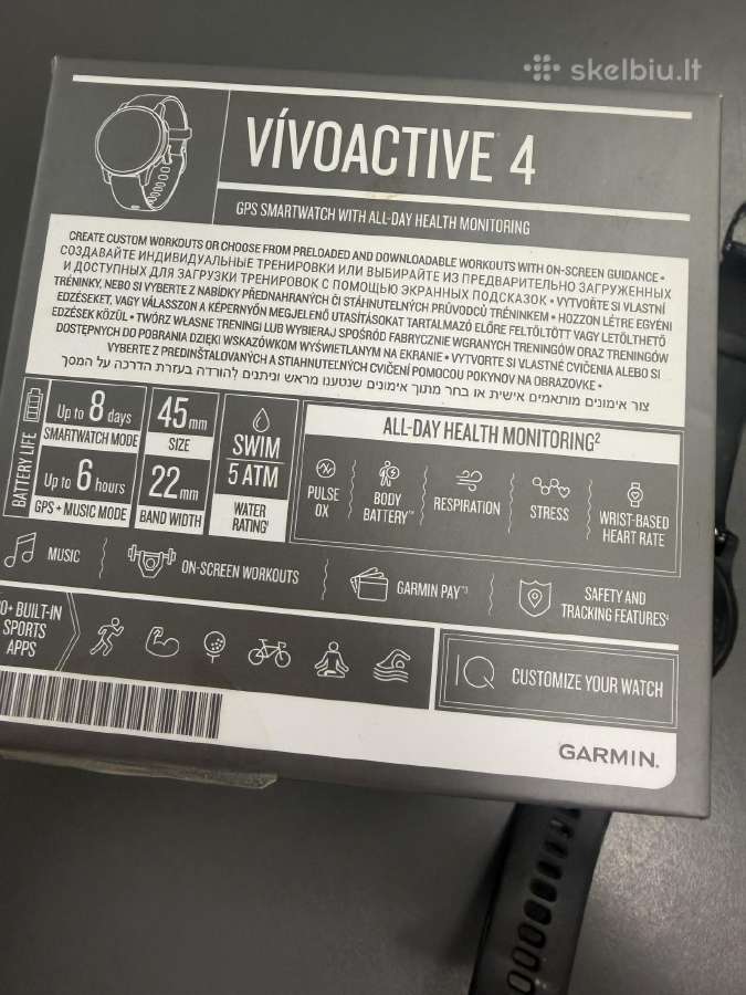 Garmin vivoactive 4 išmanus laikrodis - nuotraukos Nr. 4