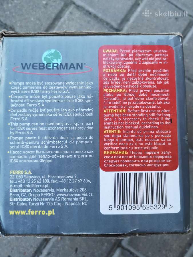 Cirkuliacinis siurblys Weberman Ferro 25-60-180 - nuotraukos Nr. 6