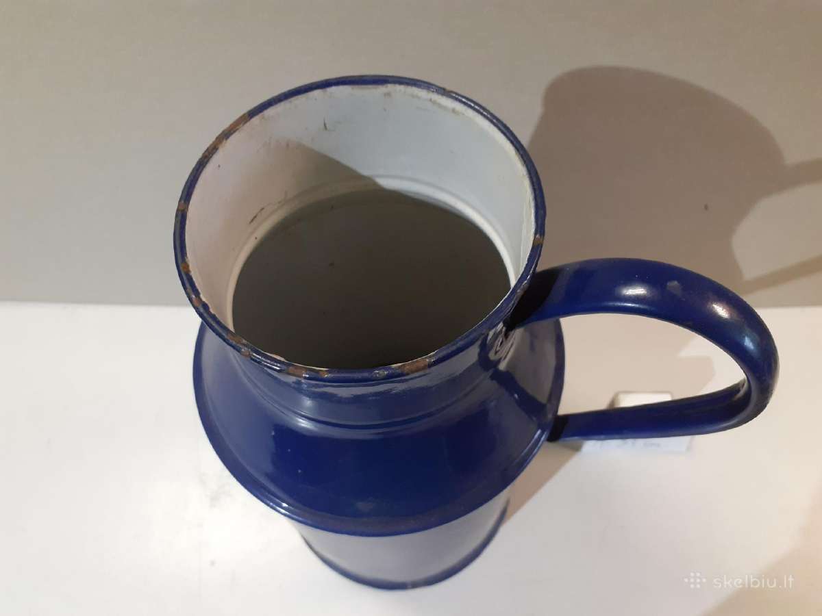 Senovinis emaliuotas pieno bidonėlis (kanka) - nuotraukos Nr. 10