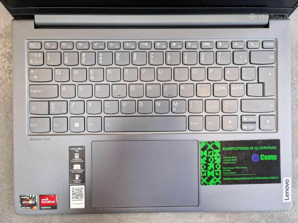 Lenovo Yoga Slim 7 Pro R5-5600h/16/512/14(2k)/w11 - nuotraukos Nr. 2