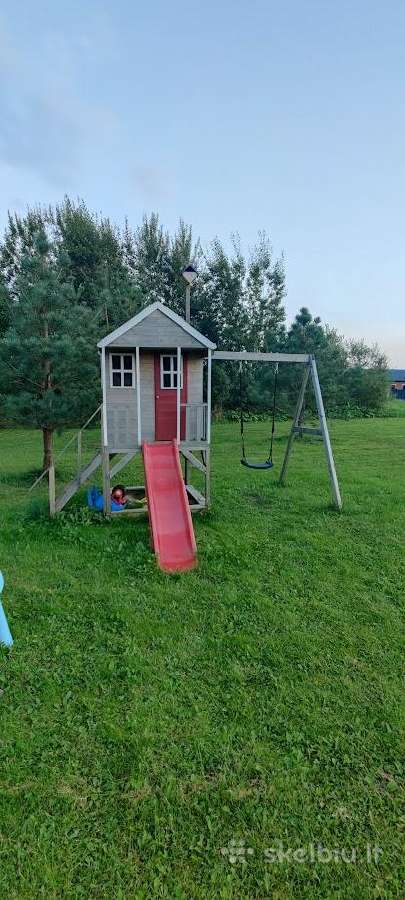 Vaikiškas medinis namelis su čiuožykla - nuotraukos Nr. 2