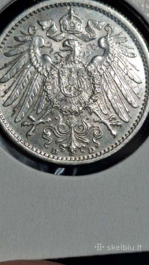 Vokietija 1 markė 1915 sidabras - nuotraukos Nr. 2