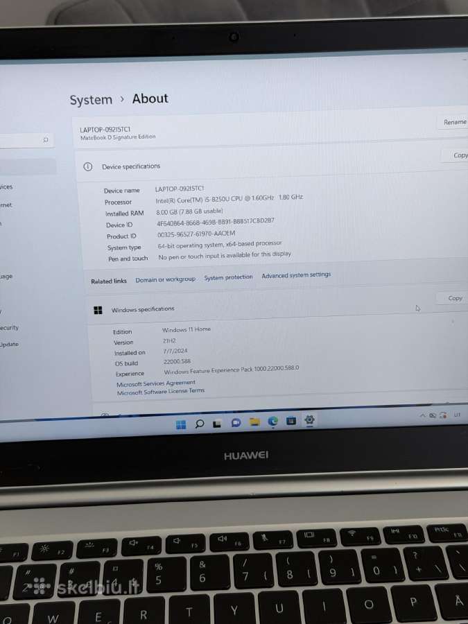 Huawei Matebook 8/256 - nuotraukos Nr. 2