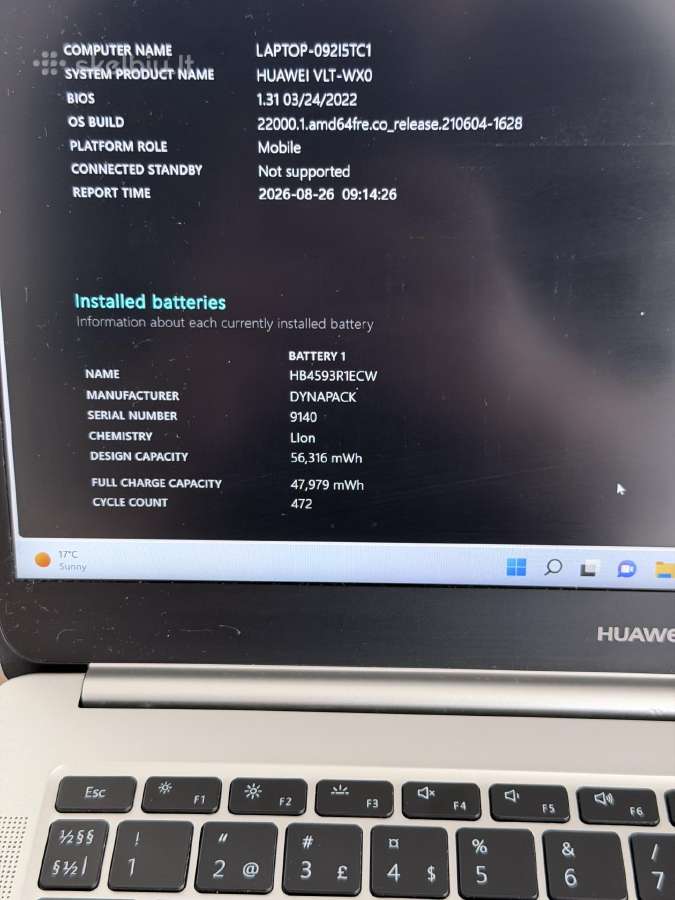 Huawei Matebook 8/256 - nuotraukos Nr. 3