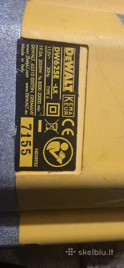 Profesionalus vertikalus frezeris Dewalt Dw625e - nuotraukos Nr. 6