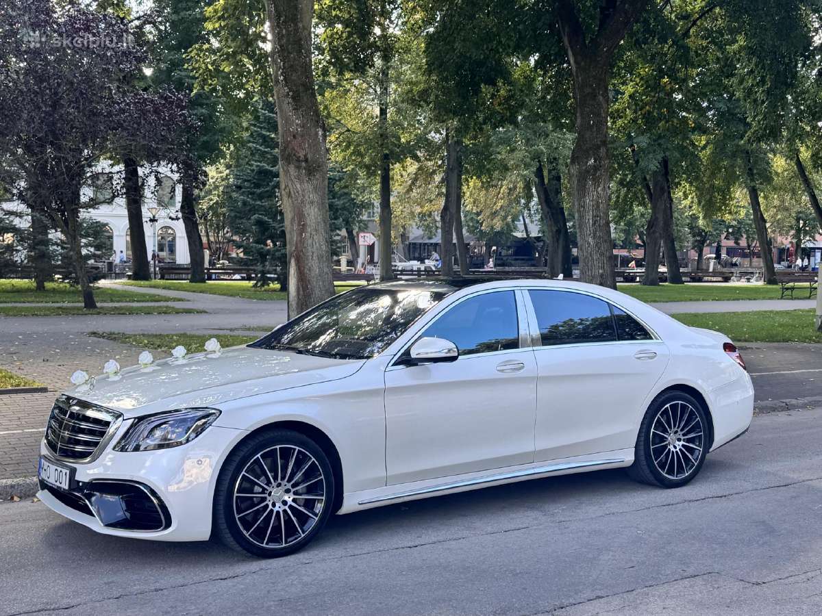 Baltas !mercedes-benz S kl nuoma vestuvėms - nuotraukos Nr. 15