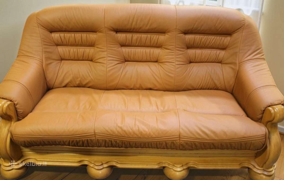 Natūralios odos sofa su miegojimo funkcija - nuotraukos Nr. 6