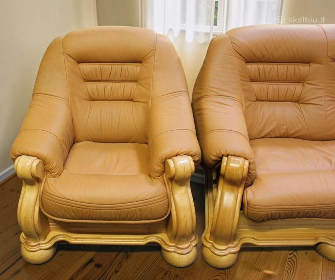 Natūralios odos sofa su miegojimo funkcija - nuotraukos Nr. 8