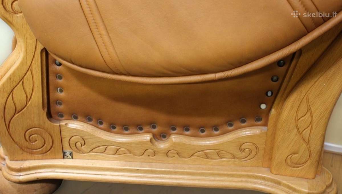 Natūralios odos sofa su miegojimo funkcija - nuotraukos Nr. 9