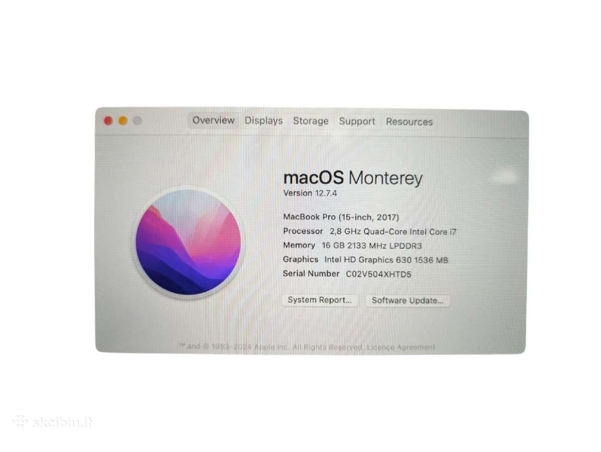 MacBook Pro 13 TB 2017 Quad-core I7 16/256 - nuotraukos Nr. 4