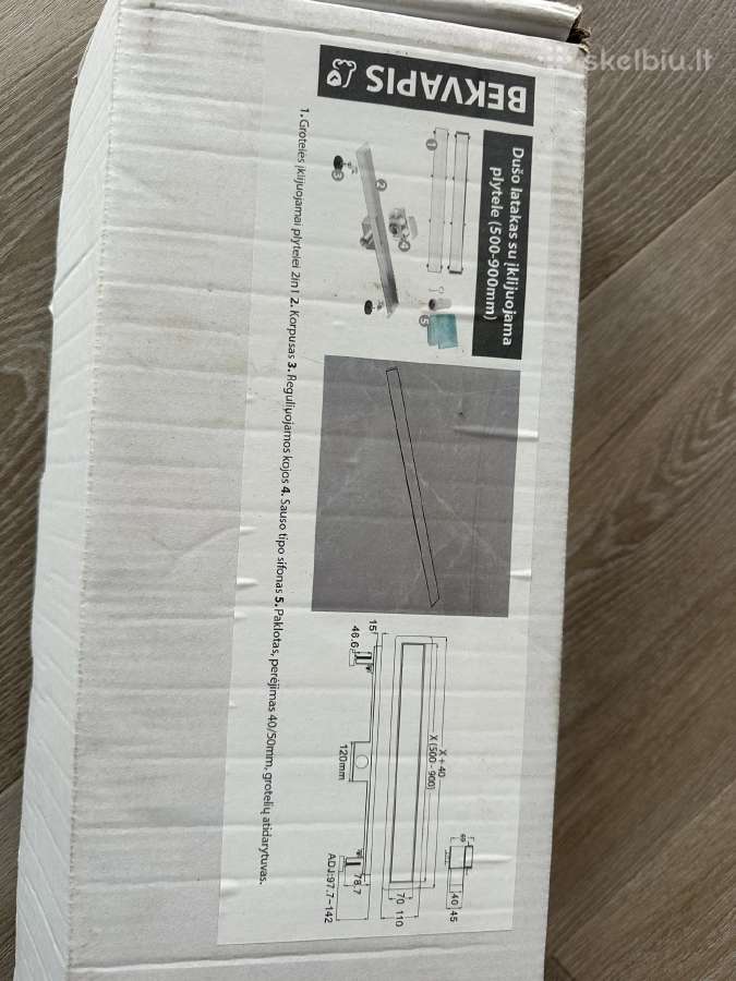 Dušo trapas 90cm nerudyjančio plieno - nuotraukos Nr. 2