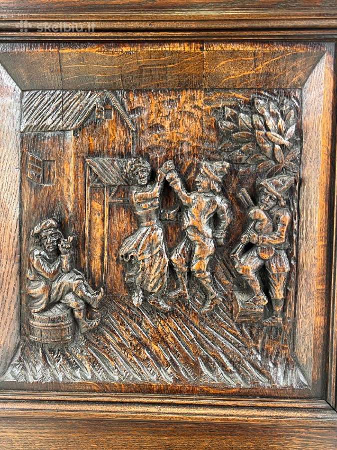 Ąžuolinis XIX a. pr. bufetas su vitražu - nuotraukos Nr. 12