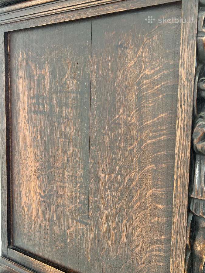 Ąžuolinis XIX a. pr. bufetas su vitražu - nuotraukos Nr. 18