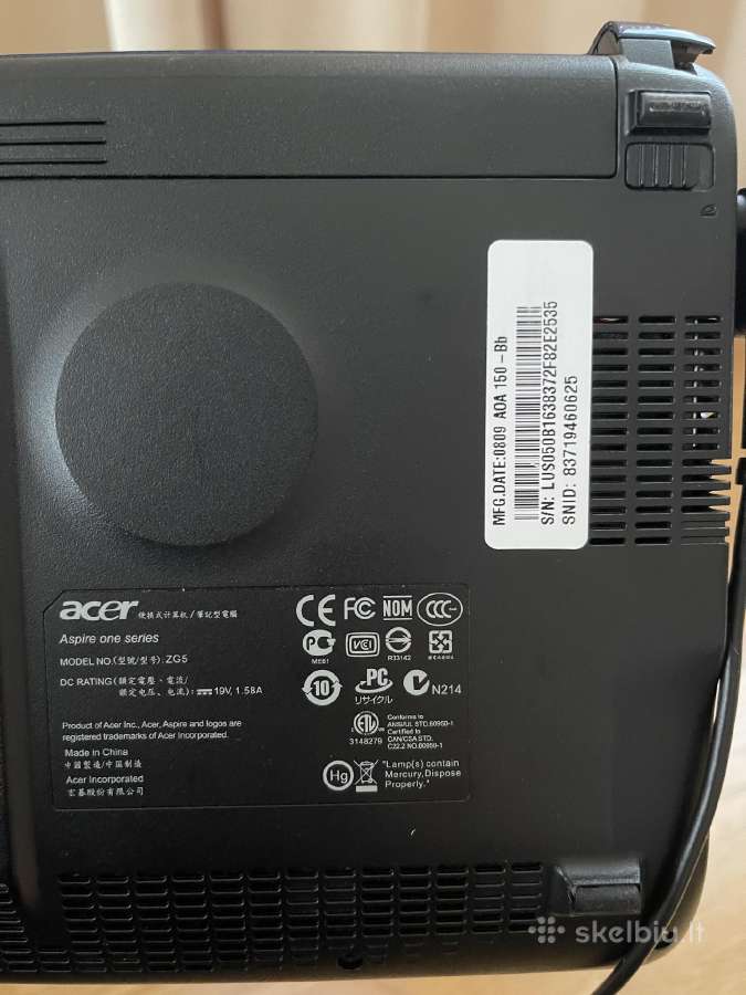 Acer Aspire One Zg5 nešiojamas kompiuteris - nuotraukos Nr. 3