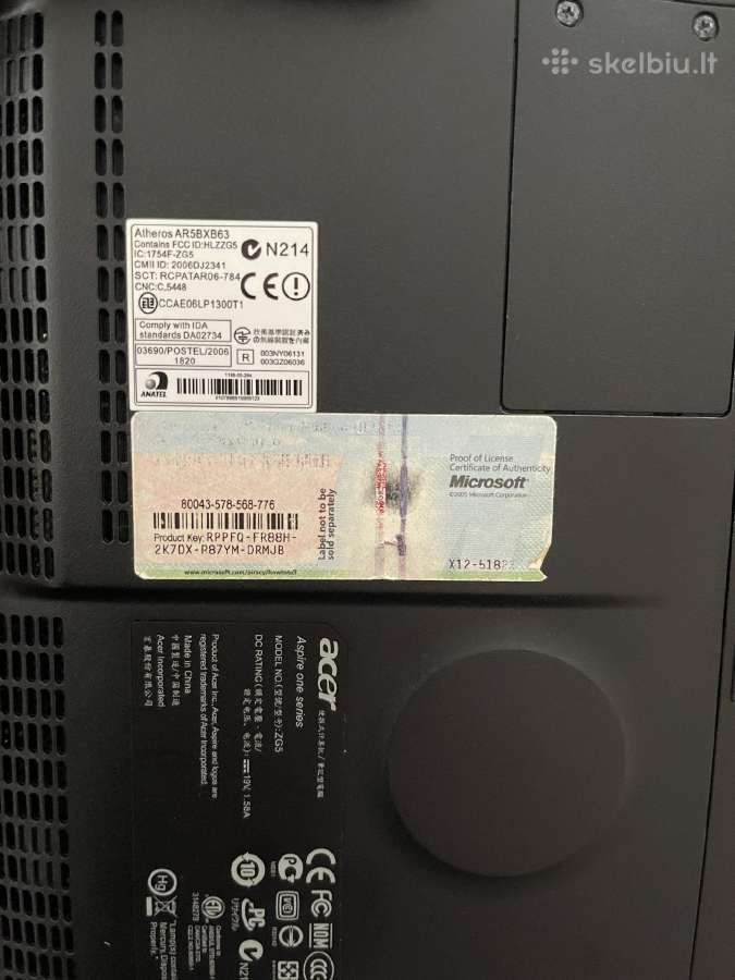 Acer Aspire One Zg5 nešiojamas kompiuteris - nuotraukos Nr. 4