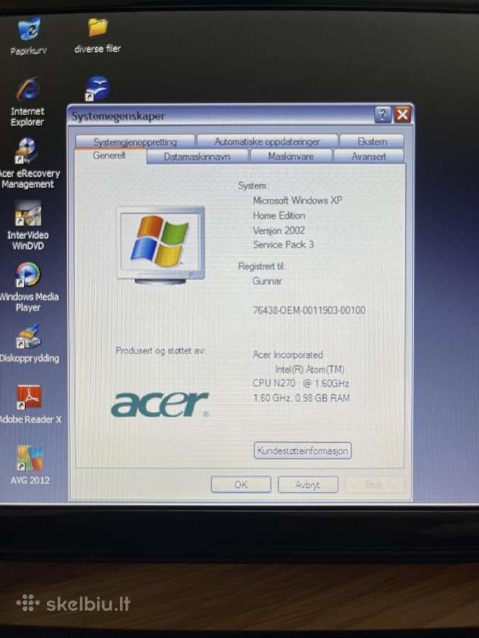Acer Aspire One Zg5 nešiojamas kompiuteris - nuotraukos Nr. 5