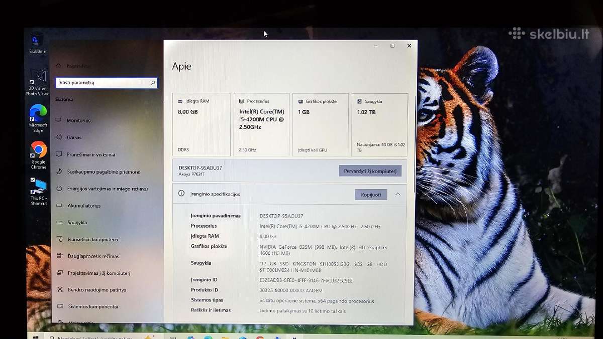 Medion Akoya i5/8gb/120ssd+1000gb/17.3 - nuotraukos Nr. 3