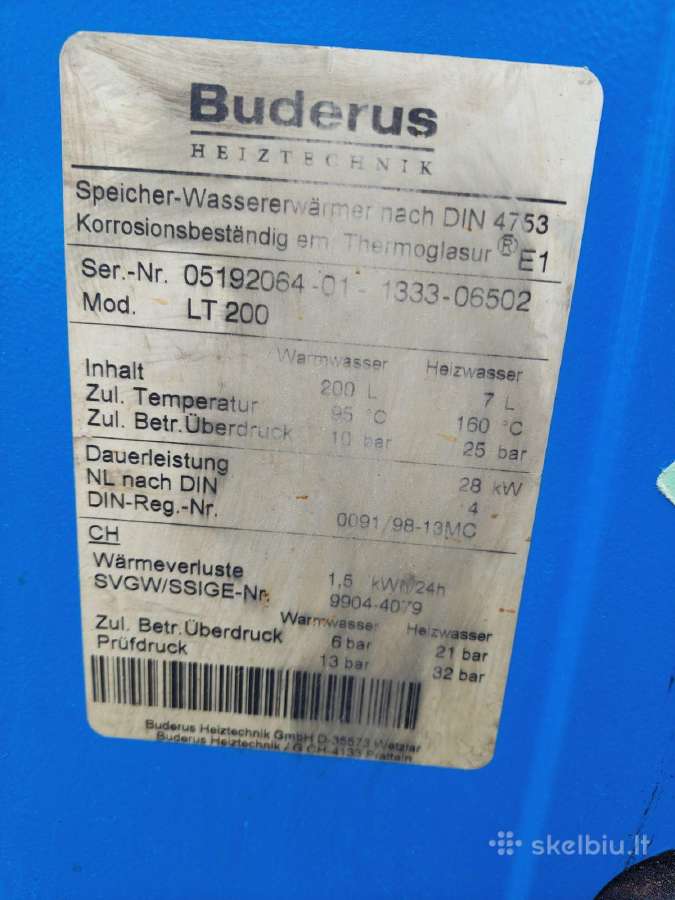 Geros būkles boileris Buderus Logalux LT - nuotraukos Nr. 3