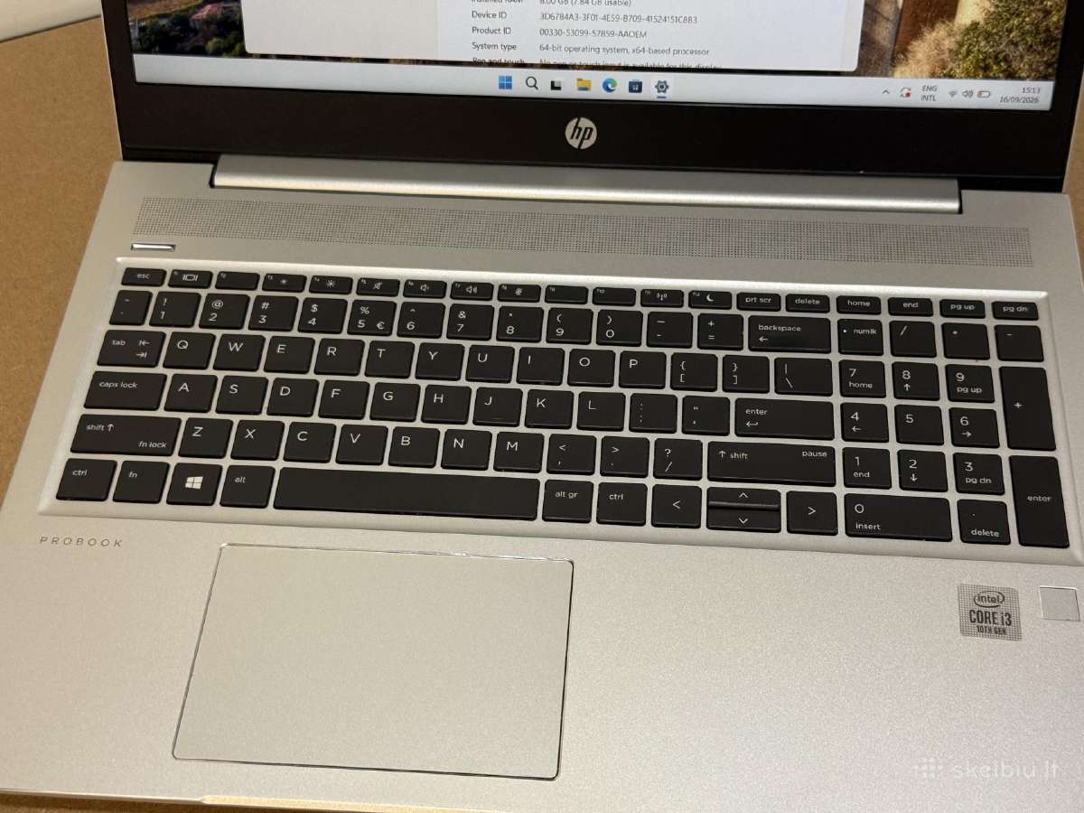 Hp Probook 450 G7 15 colių i3-10110u 8gb/256gb - nuotraukos Nr. 6