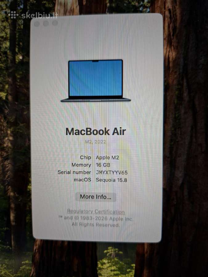 MacBook air 2022 - nuotraukos Nr. 2